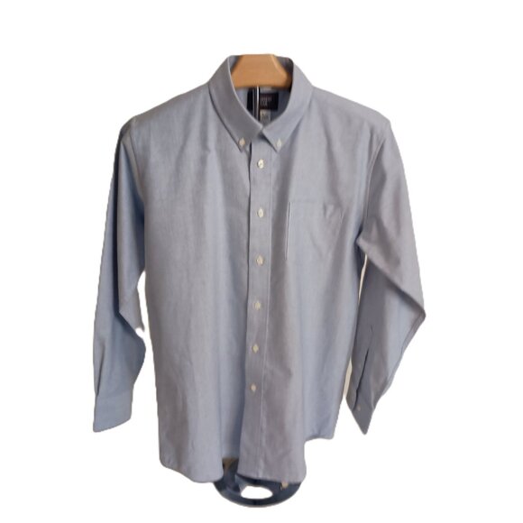 Rugged Bear Boys Blue White Button Down Shirt Size 14 Front Pocket EUC - Picture 3 of 14